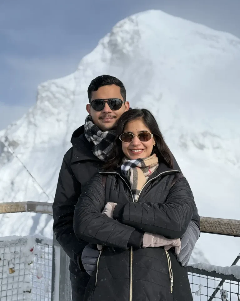 Home 10 Abhishek and Aayushi, Naviora Journeys clients, at Jungfraujoch
