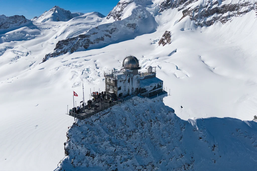 Best Time to Visit Switzerland: A Month-by-Month Guide 4 The Sphinx building at Jungfraujoch surrounded by snow